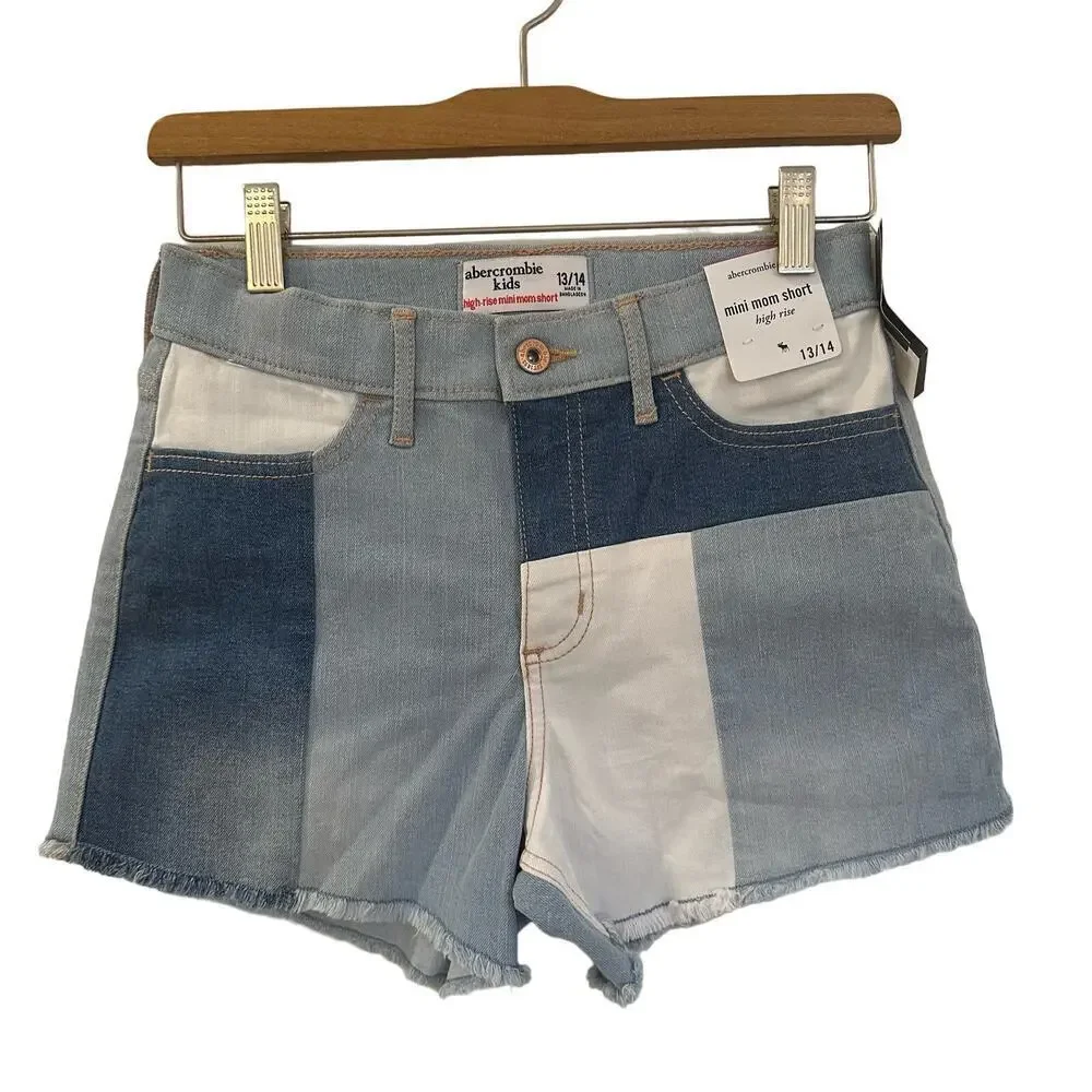 NEW Abercrombie Kids High Rise Mom Short sz 13/14